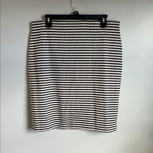 Black and Cream Striped Women's Skirt